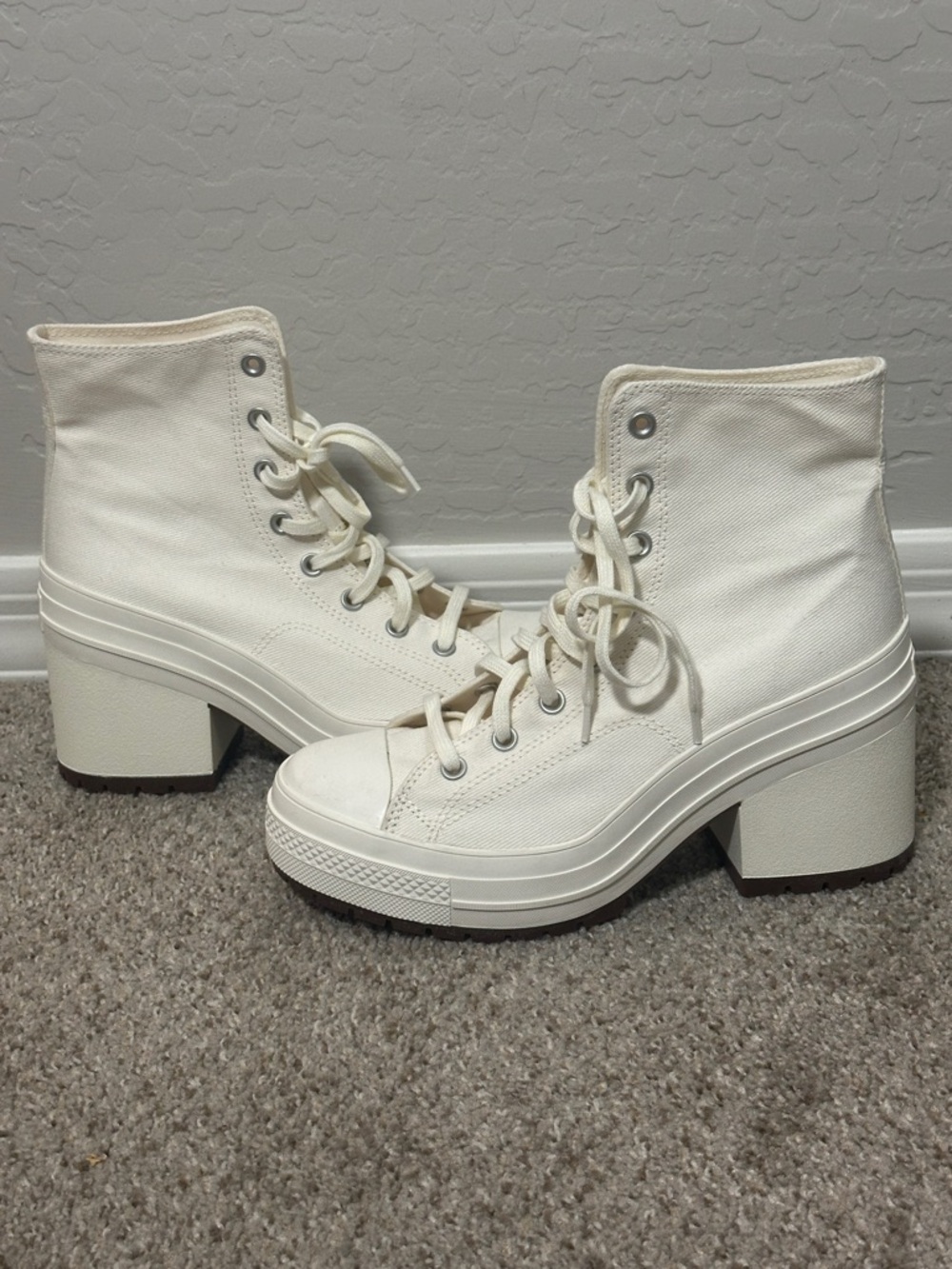 Converse Chuck Taylor All Star Lift Platform Lugged High Top Sneaker Cream - Picture 4 of 13